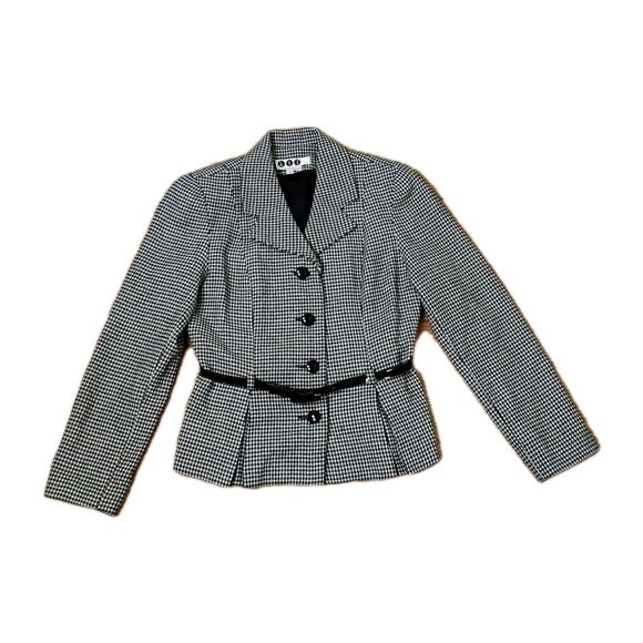 Vintage Houndstooth Skirt Suit KTF by Kristinn Steinarr Size 8 - Picture 11 of 16